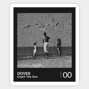 Doves / Catch The Sun / Minimalist Graphic Artwork Design Magnet